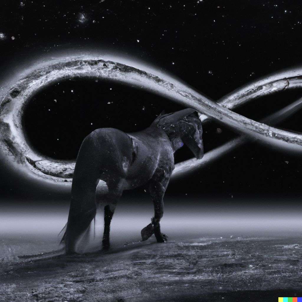 a horse, digital art, infinity